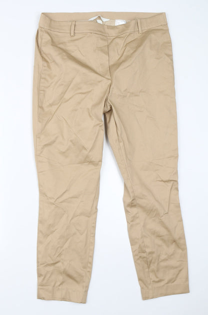 Womens UK Size 18 H&M Regular Fit Chino Brown Trousers