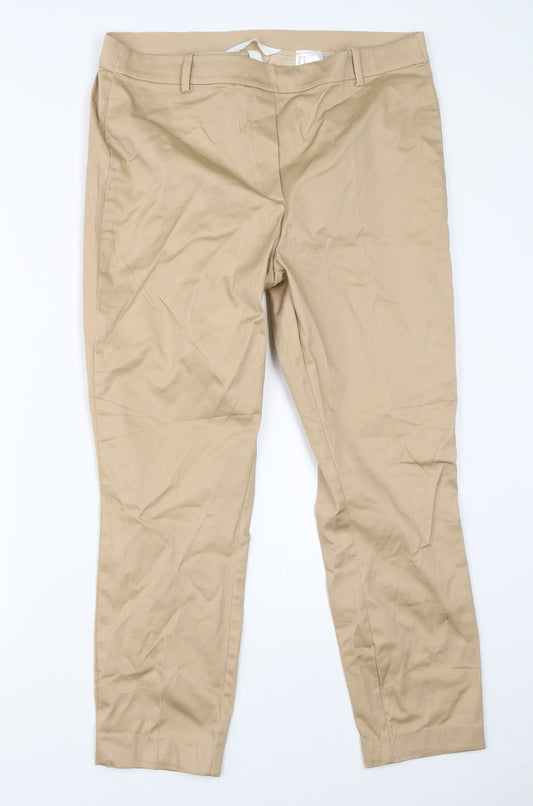 Womens UK Size 18 H&M Regular Fit Chino Brown Trousers