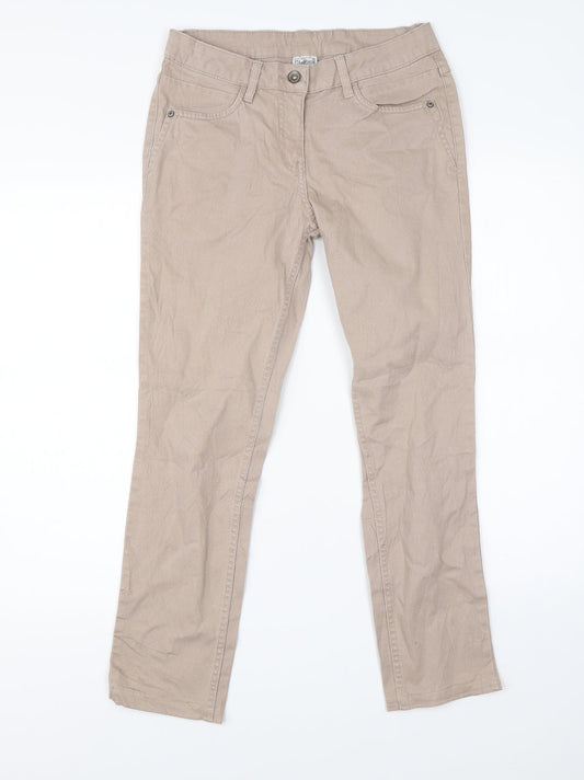 Womens UK Size 8 Up Fashion Regular Fit Chino Beige Trousers