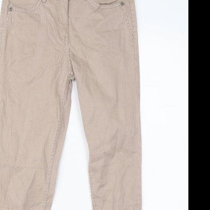 Womens UK Size 8 Up Fashion Regular Fit Chino Beige Trousers