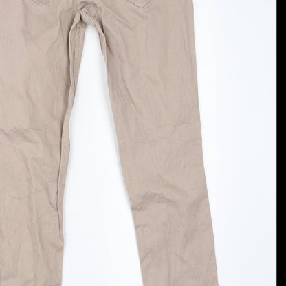 Womens UK Size 8 Up Fashion Regular Fit Chino Beige Trousers