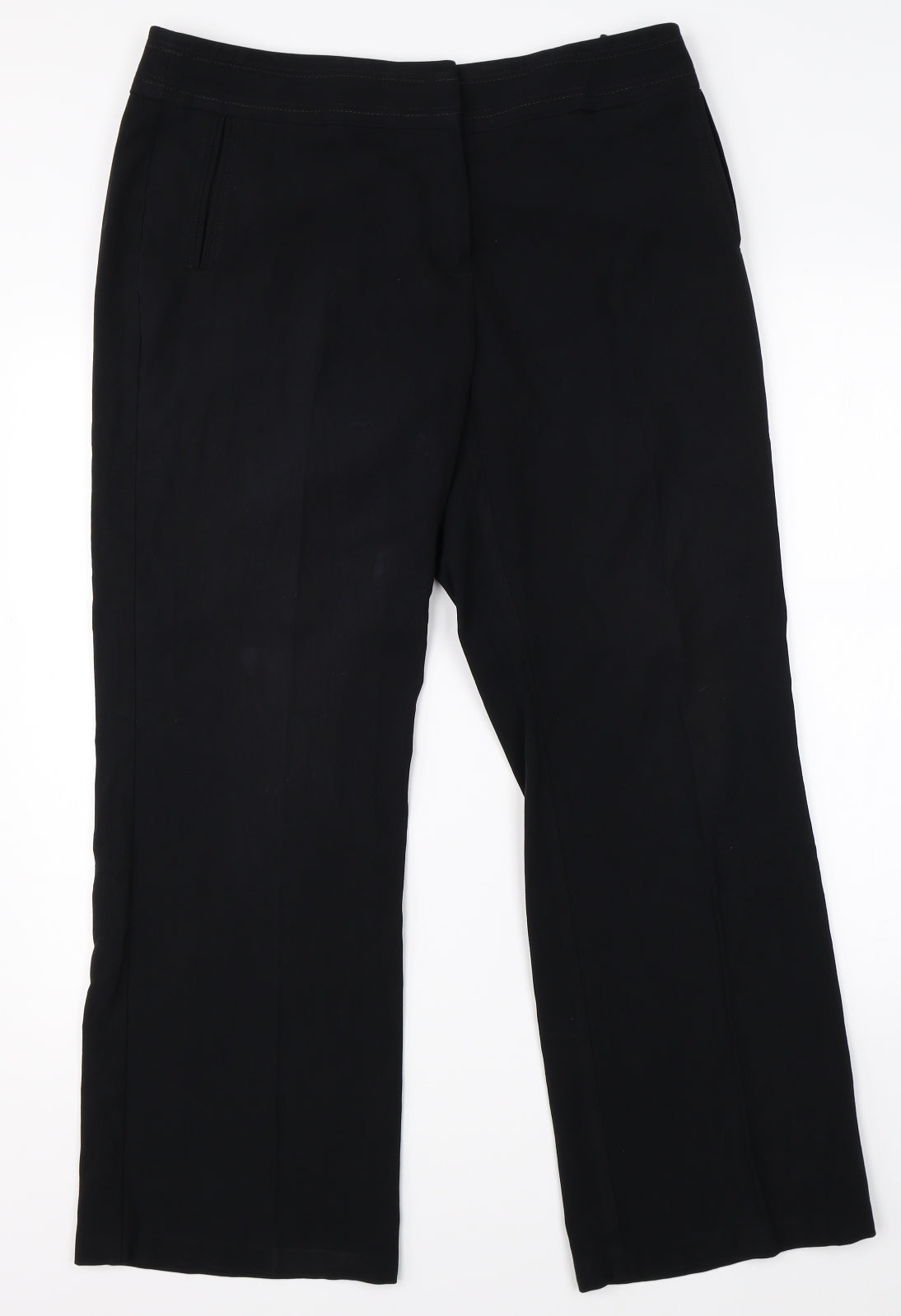 Womens UK Size 14 M&S Regular Fit Dress Pants Black Trousers