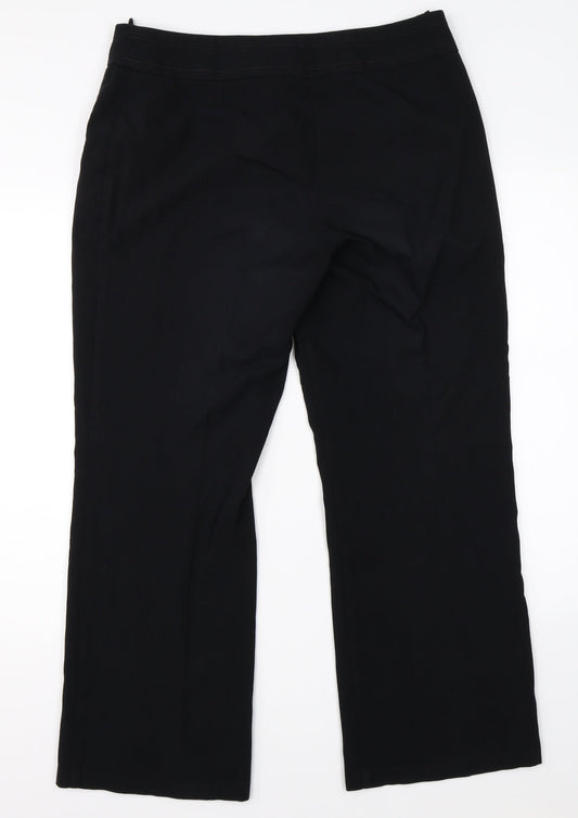 Womens UK Size 14 M&S Regular Fit Dress Pants Black Trousers