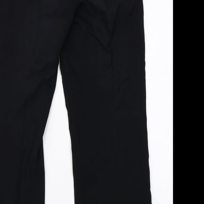 Womens UK Size 14 M&S Regular Fit Dress Pants Black Trousers