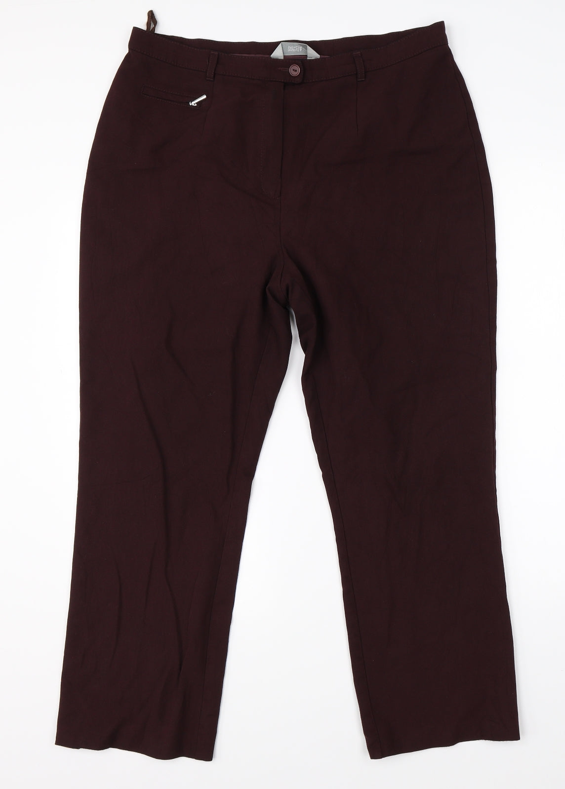 Womens UK Size 34 in M&S Regular Fit Dress Pants Red Trousers
