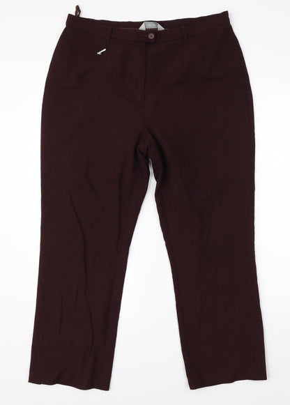 Womens UK Size 34 in M&S Regular Fit Dress Pants Red Trousers