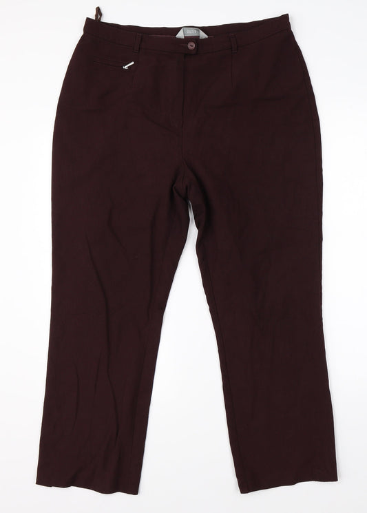 Womens UK Size 34 in M&S Regular Fit Dress Pants Red Trousers
