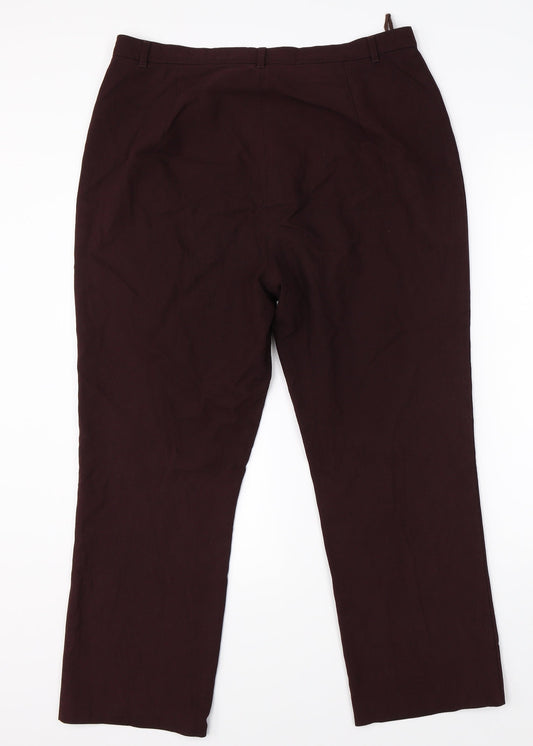 Womens UK Size 34 in M&S Regular Fit Dress Pants Red Trousers