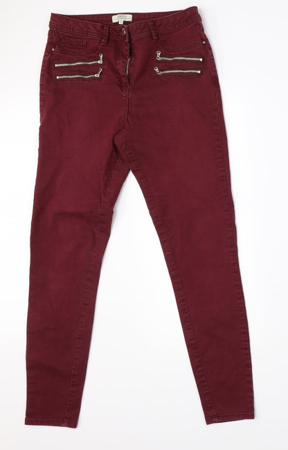 Womens UK Size 10 Papaya Regular Fit Skinny Red Jeans