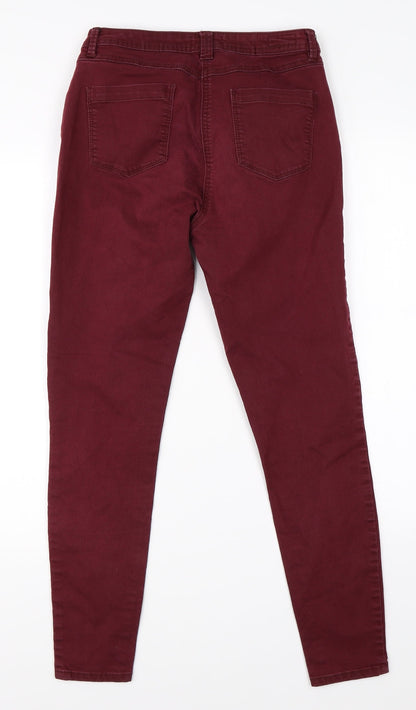 Womens UK Size 10 Papaya Regular Fit Skinny Red Jeans