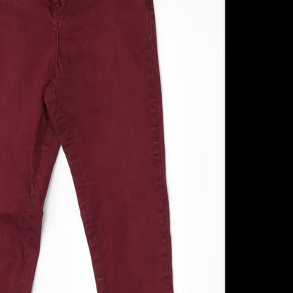 Womens UK Size 10 Papaya Regular Fit Skinny Red Jeans