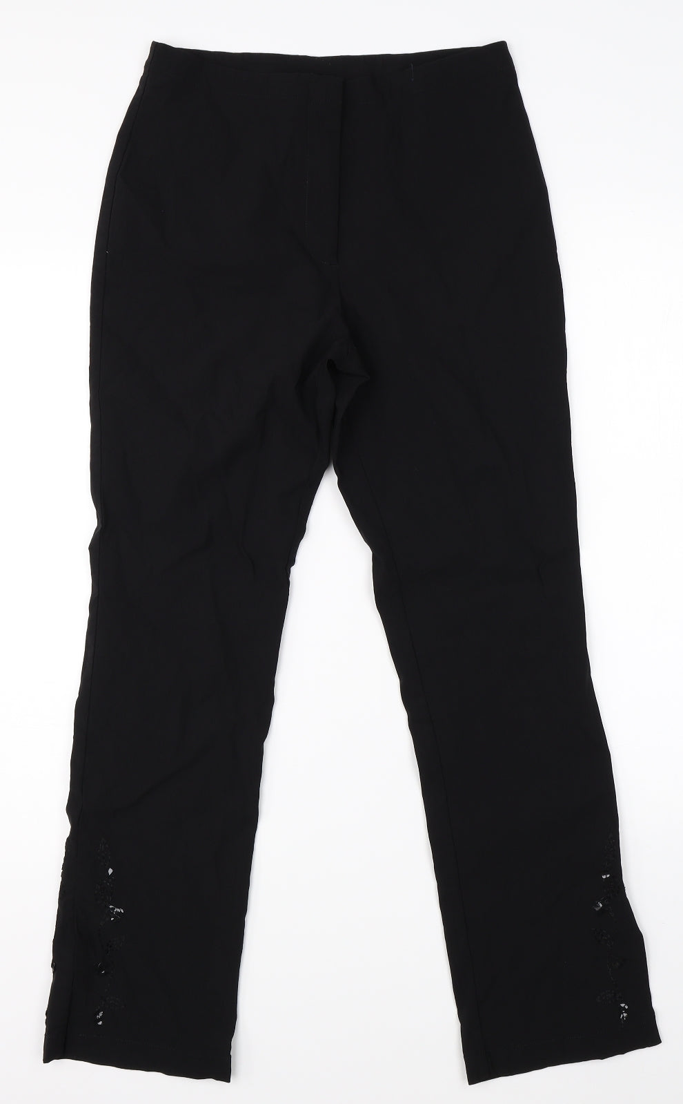 Womens UK Size 12 Casual Club Regular Fit Dress Pants Black Trousers