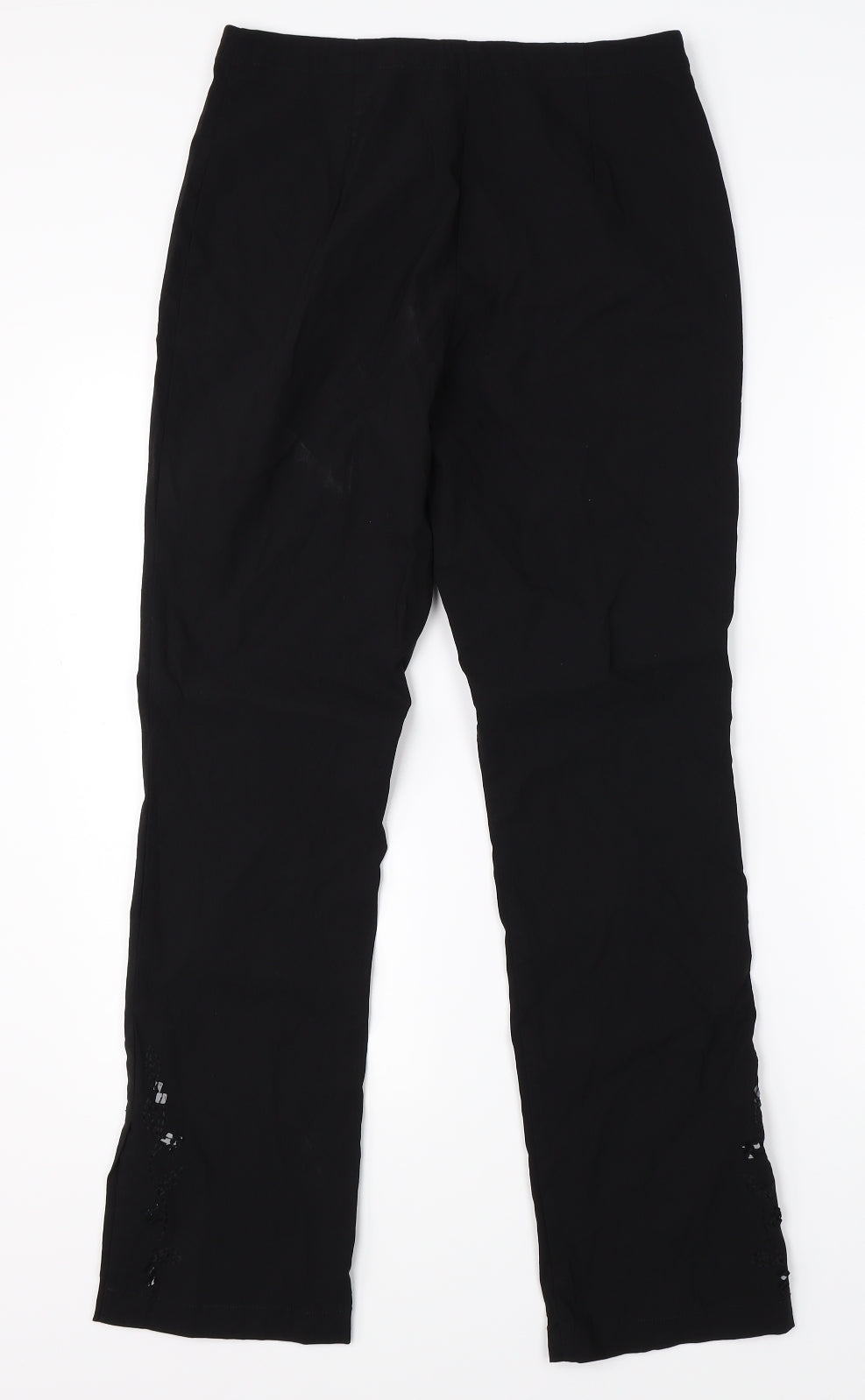 Womens UK Size 12 Casual Club Regular Fit Dress Pants Black Trousers