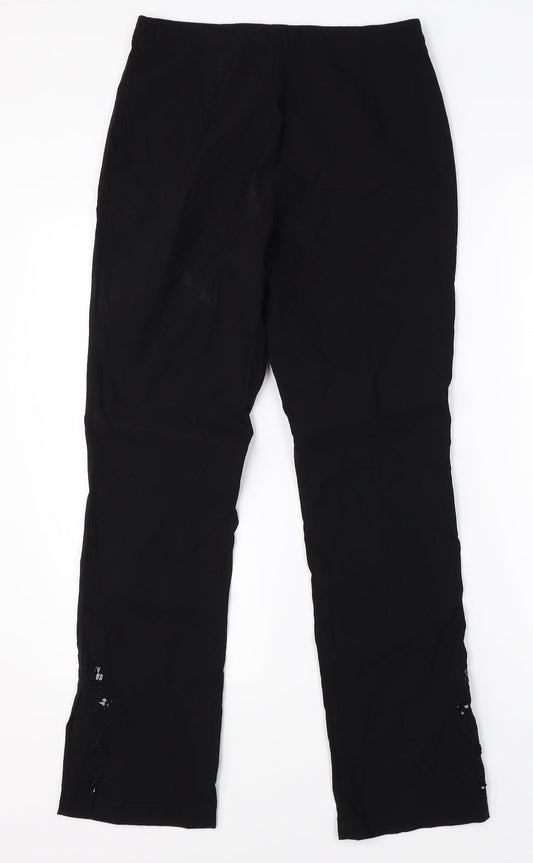 Womens UK Size 12 Casual Club Regular Fit Dress Pants Black Trousers