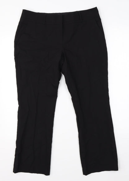 Womens UK Size 12 Dorothy Perkins Regular Fit Dress Pants Black Trousers