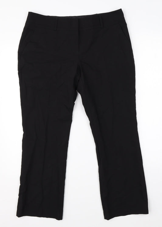 Womens UK Size 12 Dorothy Perkins Regular Fit Dress Pants Black Trousers