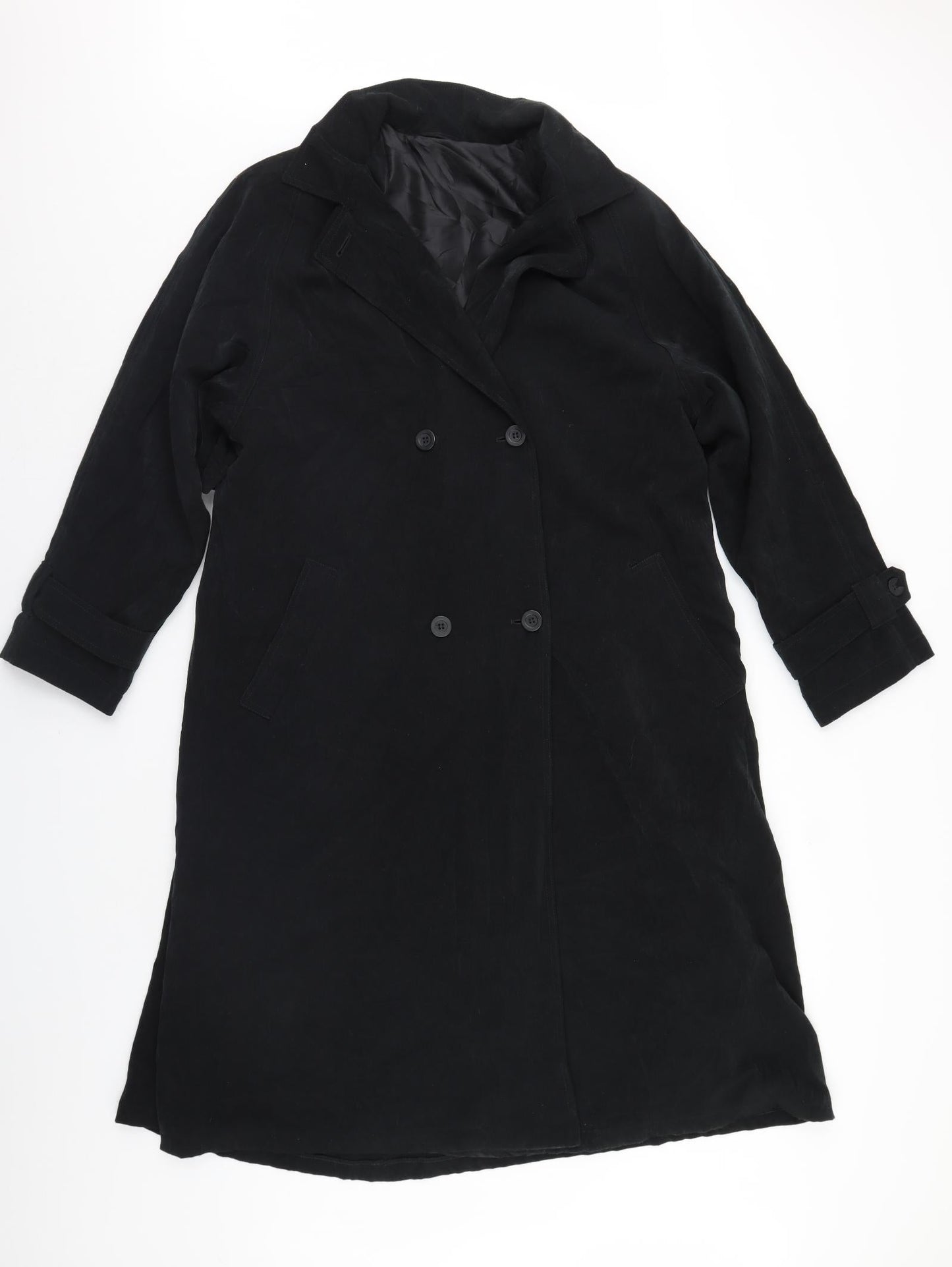 Womens UK Size  Preworn Black Overcoat