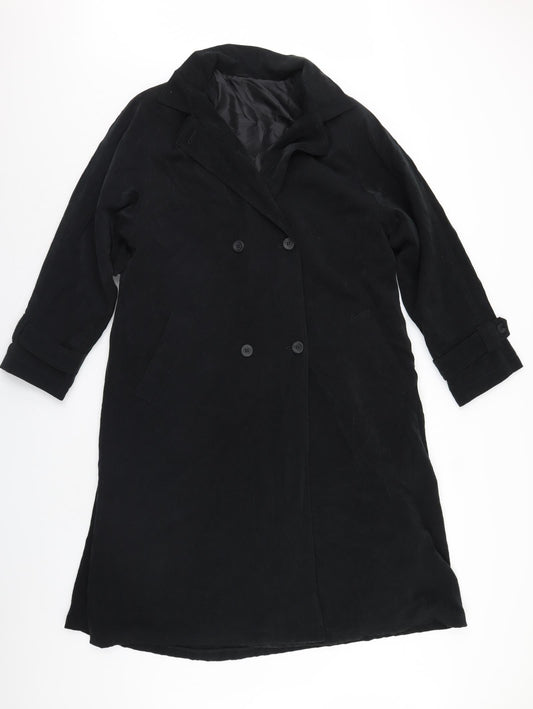 Womens UK Size  Preworn Black Overcoat