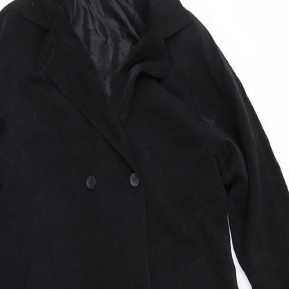 Womens UK Size  Preworn Black Overcoat