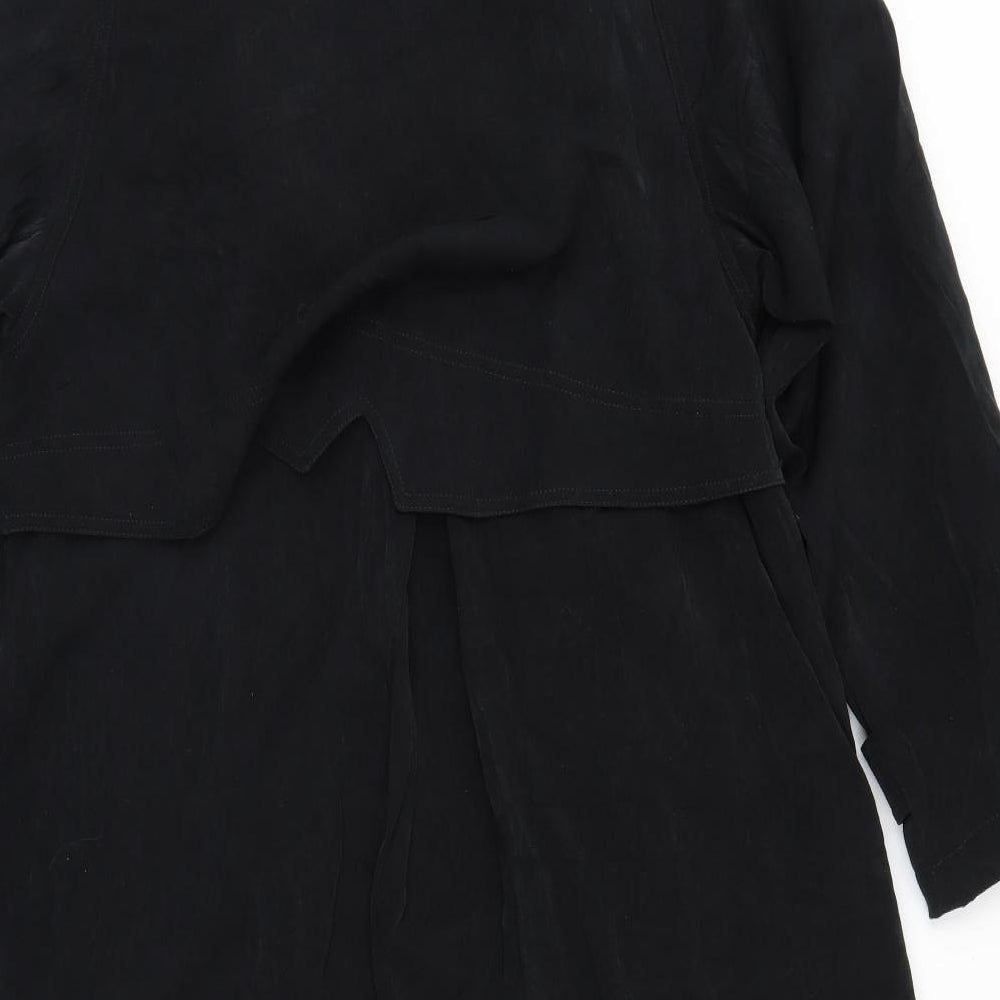 Womens UK Size  Preworn Black Overcoat