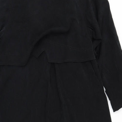 Womens UK Size  Preworn Black Overcoat