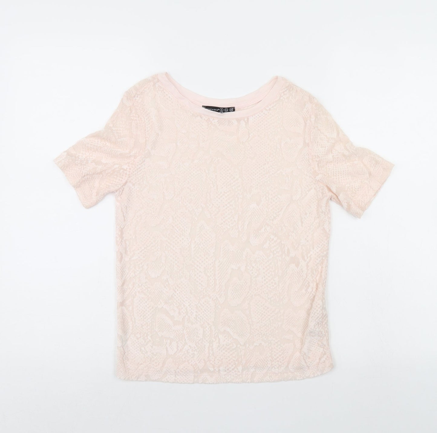 Womens UK Size 6 Atmosphere Pink Basic T-Shirt