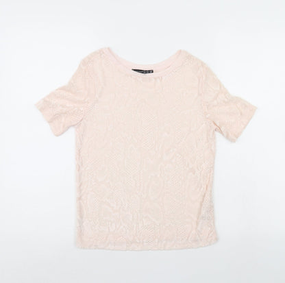 Womens UK Size 6 Atmosphere Pink Basic T-Shirt