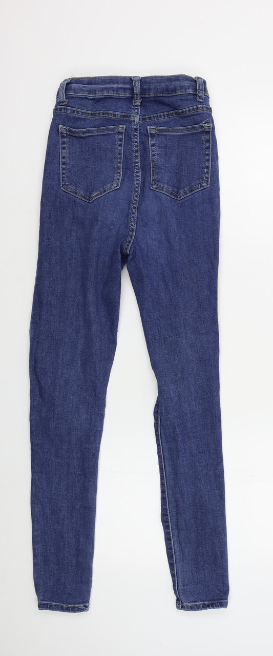 PRETTYLITTLETHING Womens Blue   Skinny Jeans Size 6 L27 in