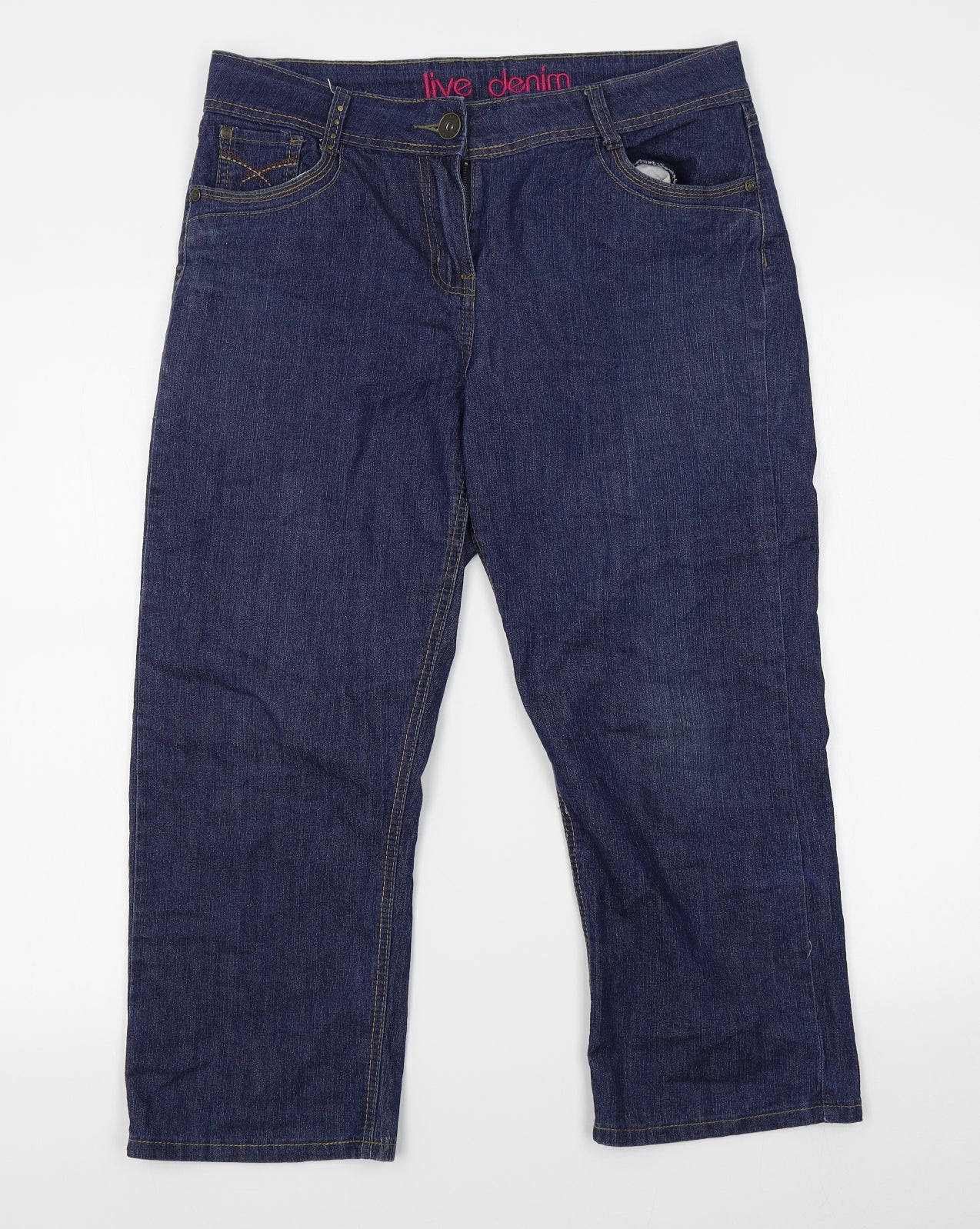Live Denim Womens Blue   Straight Jeans Size 12 L22 in