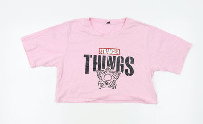 Womens UK Size M Preworn Pink Basic T-Shirt