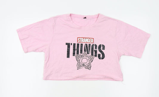 Womens UK Size M Preworn Pink Basic T-Shirt