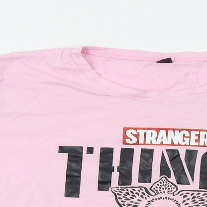 Womens UK Size M Preworn Pink Basic T-Shirt