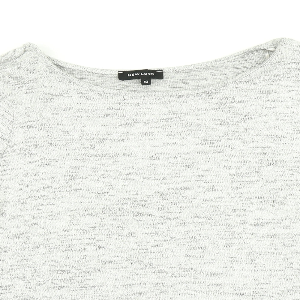 Womens UK Size 12 newlook Grey Basic T-Shirt