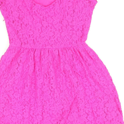 South Womens Pink Floral  Fit & Flare  Size 10