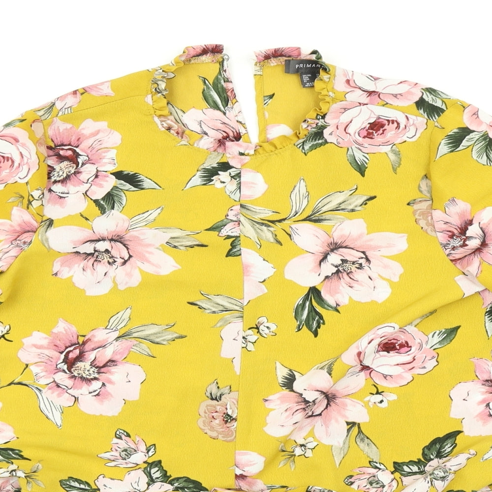 Primark Womens Multicoloured Floral  Wrap Blouse Size 10  - wrap front style