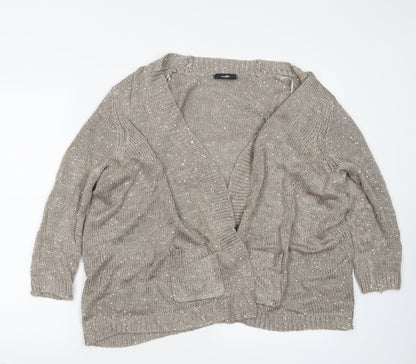 Wallis Womens Brown  Knit Cardigan Jumper Size L