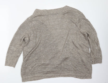 Wallis Womens Brown  Knit Cardigan Jumper Size L