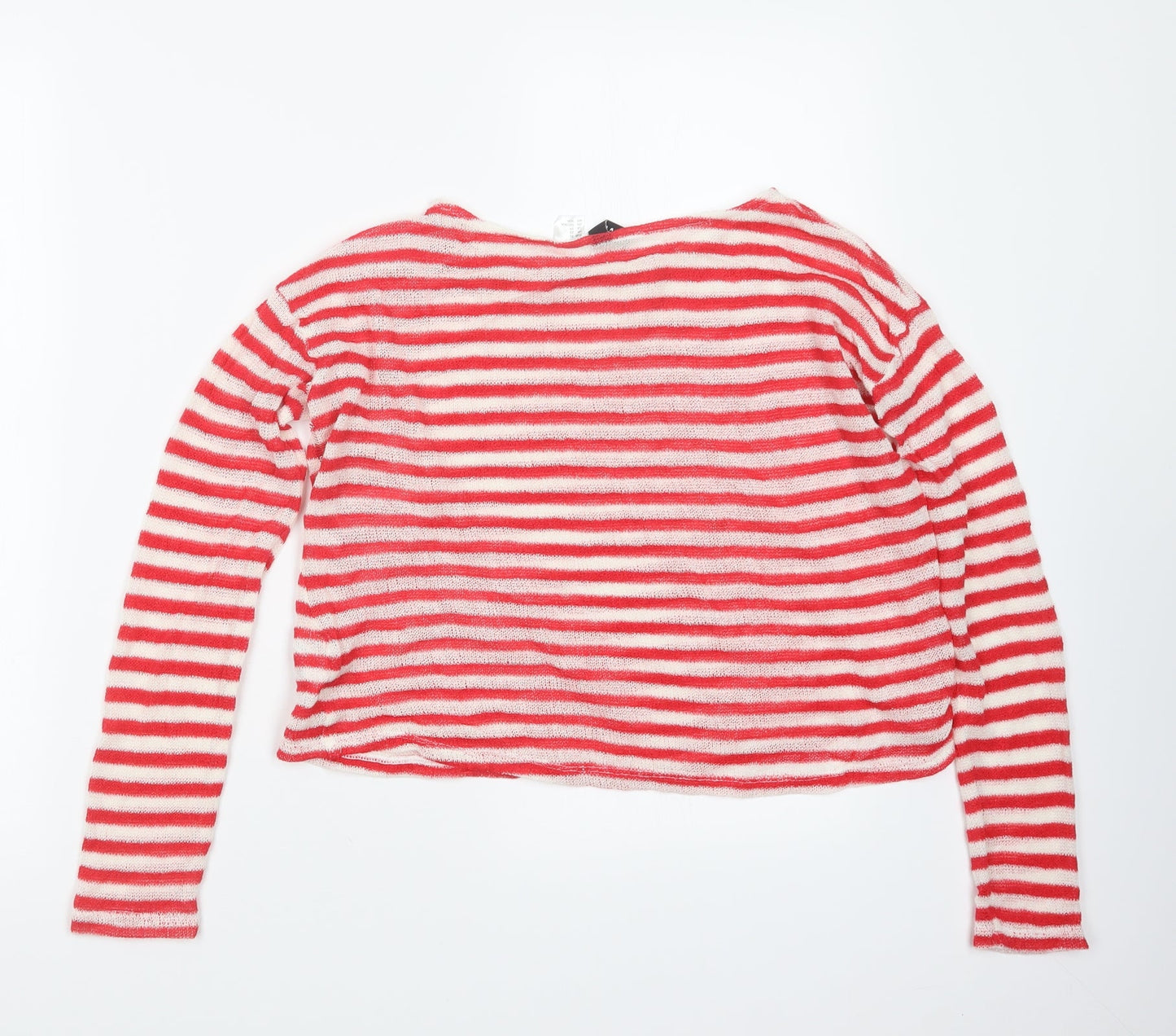 Divided by H&M Womens Red Striped Knit Pullover Jumper Size XS