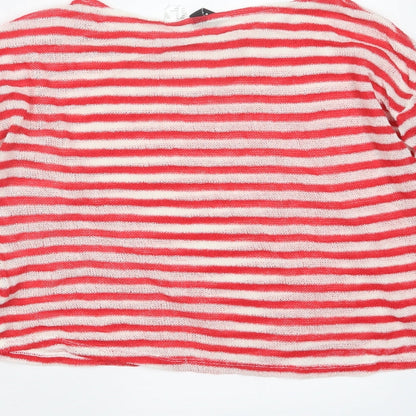 Divided by H&M Womens Red Striped Knit Pullover Jumper Size XS