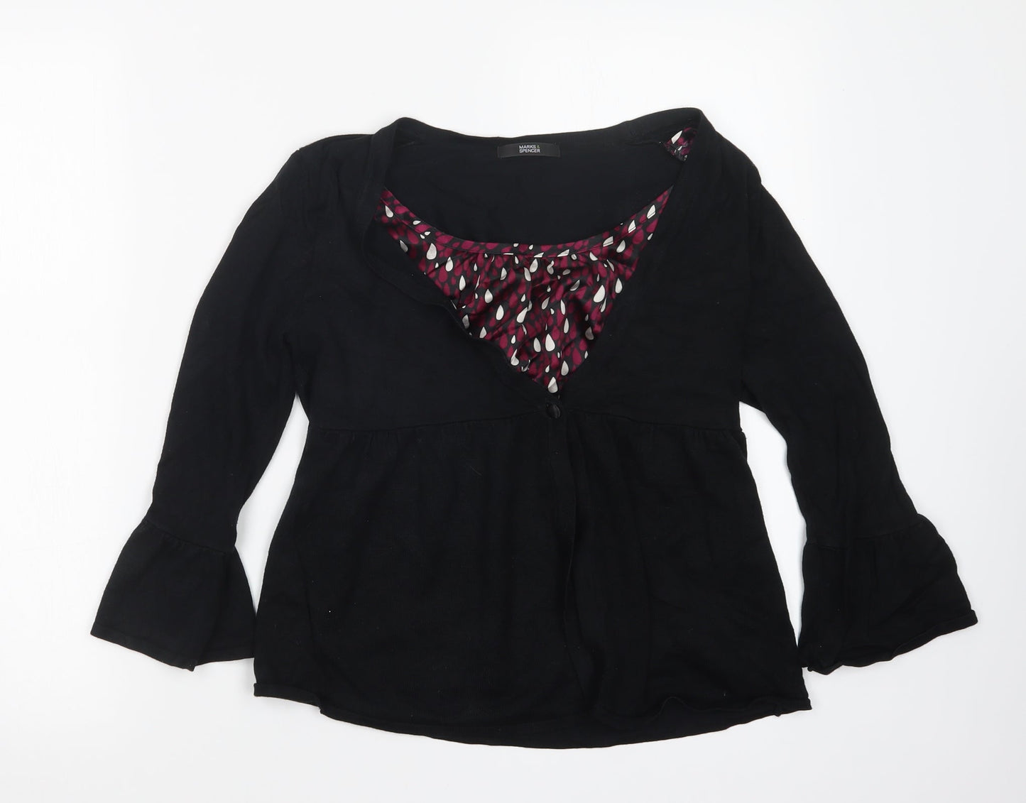 Womens UK Size 12 Marks and Spencer Black Cardigan Jumper