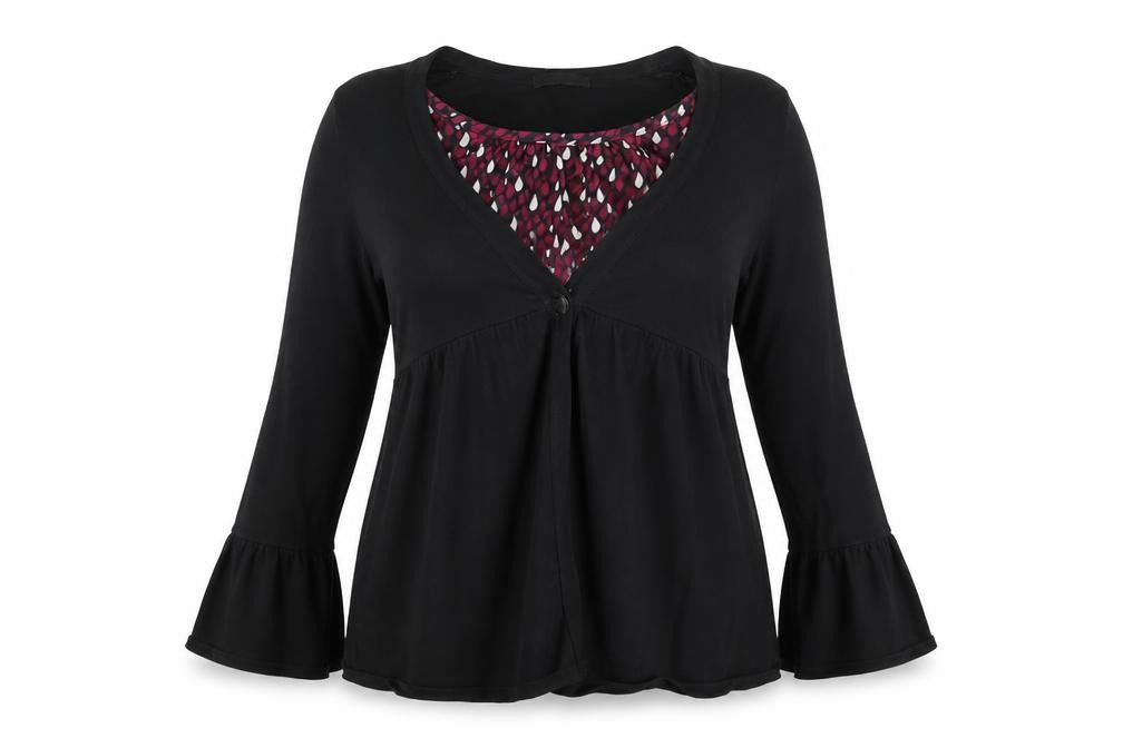 Marks & Spencer Womens Black  Knit Cardigan Jumper Size 12  - Top and cardigan in one