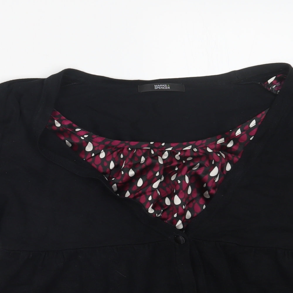 Womens UK Size 12 Marks and Spencer Black Cardigan Jumper
