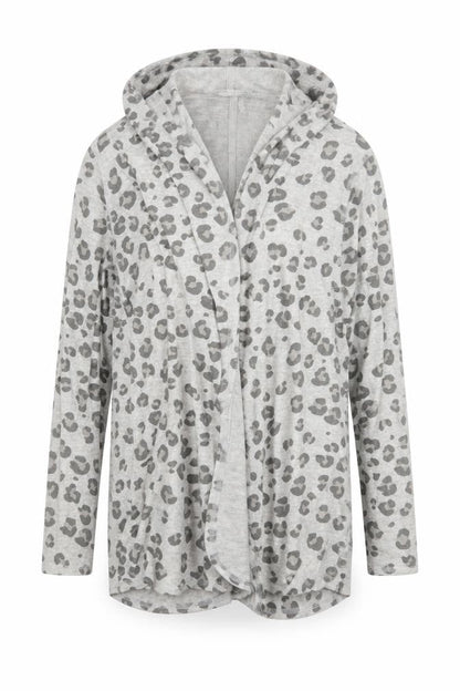 H&M Girls Grey Animal Print Knit Cardigan Jumper Size 11-12 Years