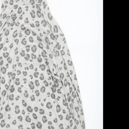 H&M Girls Grey Animal Print Knit Cardigan Jumper Size 11-12 Years