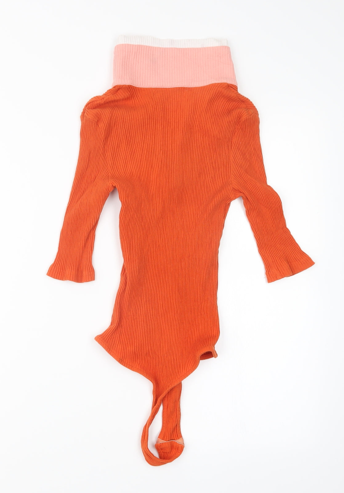Glamorous Womens Orange  Knit Bodysuit One-Piece Size 8