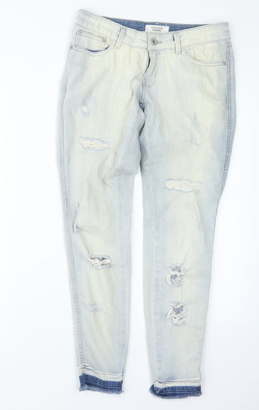 Mango Womens Blue  Denim Straight Jeans Size 6 L29 in