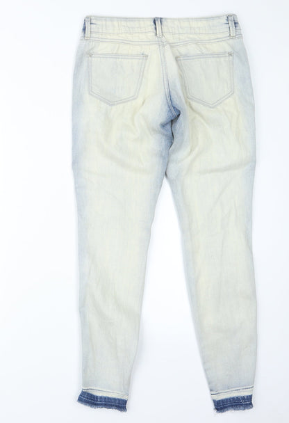 Mango Womens Blue  Denim Straight Jeans Size 6 L29 in