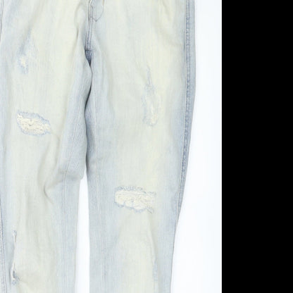 Mango Womens Blue  Denim Straight Jeans Size 6 L29 in