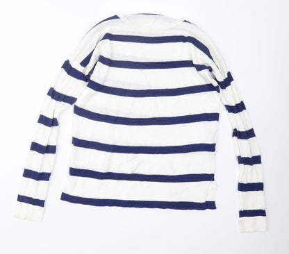 Womens UK Size S Pull&Bear White Pullover Jumper