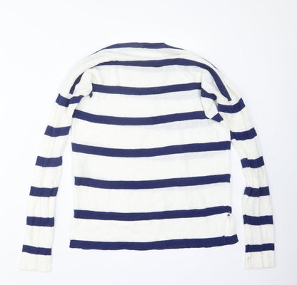 Womens UK Size S Pull&Bear White Pullover Jumper
